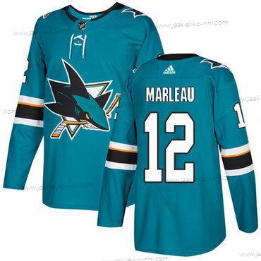 Adidas Miesten San Jose Sharks #12 Patrick Marleau Sinivihreä Kotiottelupaita Aito Ommeltu NHL Paita