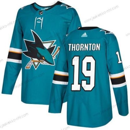 Adidas Miesten San Jose Sharks #19 Joe Thornton Sinivihreä Kotiottelupaita Aito Ommeltu NHL Paita