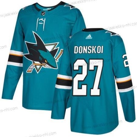 Adidas Miesten San Jose Sharks #27 Joonas Donskoi Sinivihreä Kotiottelupaita Aito Ommeltu NHL Paita