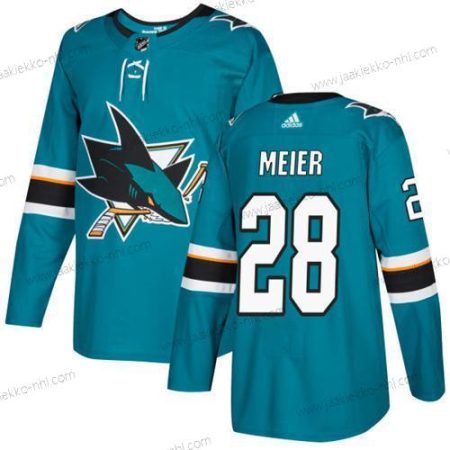 Adidas Miesten San Jose Sharks #28 Timo Meier Sinivihreä Kotiottelupaita Aito Ommeltu NHL Paita