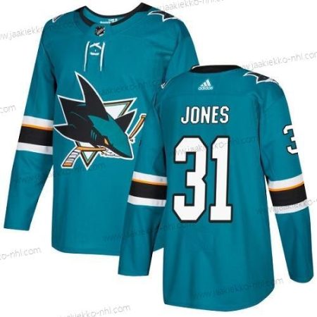 Adidas Miesten San Jose Sharks #31 Martin Jones Sinivihreä Kotiottelupaita Aito Ommeltu NHL Paita