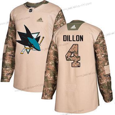 Adidas Miesten San Jose Sharks #4 Brenden Dillon Maastokuvio Aito 2017 Veterans Day Ommeltu NHL Paita