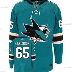 Adidas Miesten San Jose Sharks #65 Erik Karlsson Sinivihreä Kotiottelupaita Aito Ommeltu NHL Paita