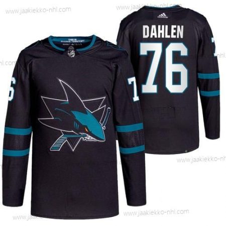 Adidas Miesten San Jose Sharks #76 Jonathan Dahlen Musta Vaihtopaita Aito Ommeltu NHL Paita