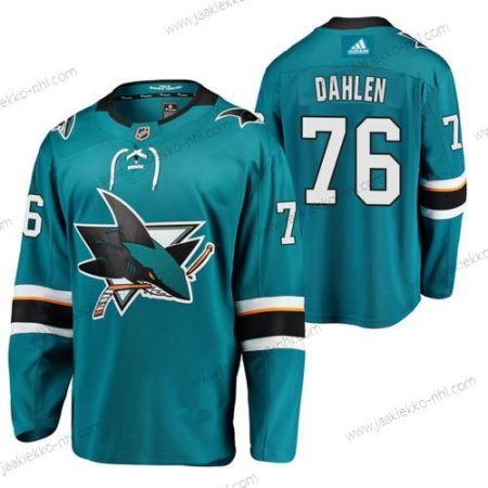 Adidas Miesten San Jose Sharks #76 Jonathan Dahlen Sinivihreä Kotiottelupaita Aito Ommeltu NHL Paita