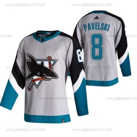 Adidas Miesten San Jose Sharks #8 Joe Pavelski Harmaa 2020-21 Käänteinen Retro Vaihtopaita NHL Paita