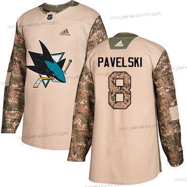 Adidas Miesten San Jose Sharks #8 Joe Pavelski Maastokuvio Aito 2017 Veterans Day Ommeltu NHL Paita