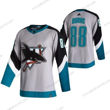 Adidas Miesten San Jose Sharks #88 Brent Burns Harmaa 2020-21 Käänteinen Retro Vaihtopaita NHL Paita