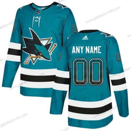 Adidas Miesten San Jose Sharks Mukautettu Sinivihreä Paita