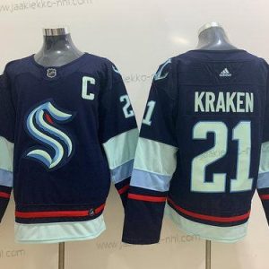 Adidas Miesten Seattle Kraken #21 Kraken Laivastonsininen Sininen Ommeltu NHL Paita