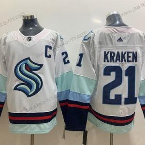 Adidas Miesten Seattle Kraken #21 Kraken Valkoinen Ommeltu NHL Paita