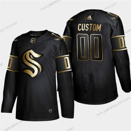 Adidas Miesten Seattle Kraken Mukautettu Musta Kultaen Edition Limited Ommeltu NHL Paita