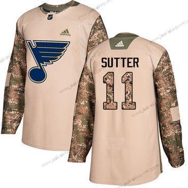 Adidas Miesten St. Louis Blues #11 Brian Sutter Maastokuvio Aito 2017 Veterans Day Ommeltu NHL Paita