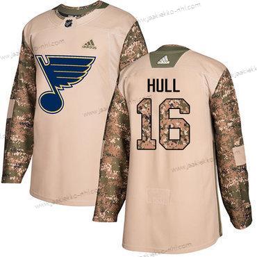 Adidas Miesten St. Louis Blues #16 Brett Hull Maastokuvio Aito 2017 Veterans Day Ommeltu NHL Paita