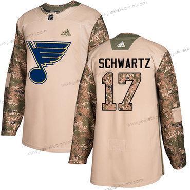 Adidas Miesten St. Louis Blues #17 Jaden Schwartz Maastokuvio Aito 2017 Veterans Day Ommeltu NHL Paita