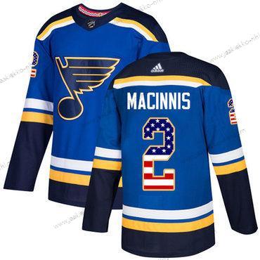 Adidas Miesten St. Louis Blues #2 Al Macinnis Sininen Kotiottelupaita Aito USA Flag Ommeltu NHL Paita