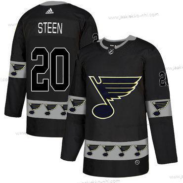 Adidas Miesten St. Louis Blues #20 Alexander Steen Musta Maajoukkue Logos Paita