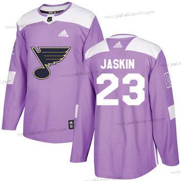 Adidas Miesten St. Louis Blues #23 Dmitrij Jaskin Violetti Aito Taistelee syöpää vastaan Ommeltu NHL Paita