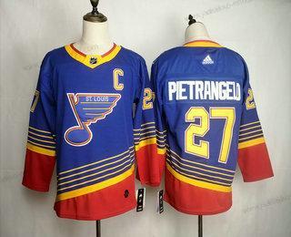 Adidas Miesten St. Louis Blues #27 Alex Pietrangelo Sininen Ommeltu NHL Retro Paita