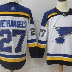 Adidas Miesten St. Louis Blues #27 Alex Pietrangelo Valkoinen Road Aito Ommeltu NHL Paita