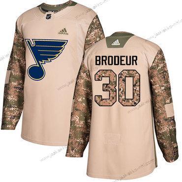 Adidas Miesten St. Louis Blues #30 Martin Brodeur Maastokuvio Aito 2017 Veterans Day Ommeltu NHL Paita