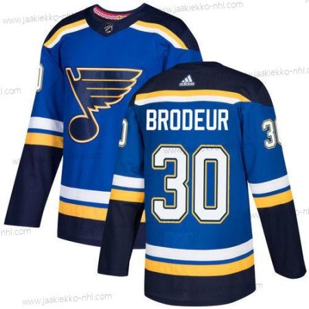 Adidas Miesten St. Louis Blues #30 Martin Brodeur Sininen Kotiottelupaita Aito Ommeltu NHL Paita