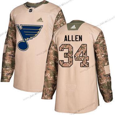 Adidas Miesten St. Louis Blues #34 Jake Allen Maastokuvio Aito 2017 Veterans Day Ommeltu NHL Paita