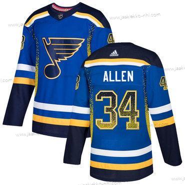 Adidas Miesten St. Louis Blues #34 Jake Allen Royal Sininen Musta Paita