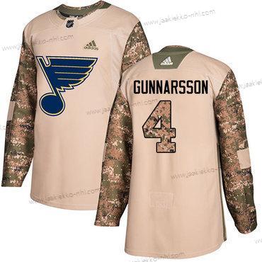 Adidas Miesten St. Louis Blues #4 Carl Gunnarsson Maastokuvio Aito 2017 Veterans Day Ommeltu NHL Paita