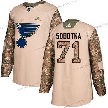 Adidas Miesten St. Louis Blues #71 Vladimir Sobotka Maastokuvio Aito 2017 Veterans Day Ommeltu NHL Paita