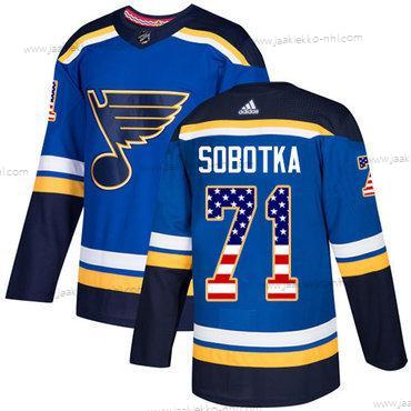 Adidas Miesten St. Louis Blues #71 Vladimir Sobotka Sininen Kotiottelupaita Aito USA Flag Ommeltu NHL Paita