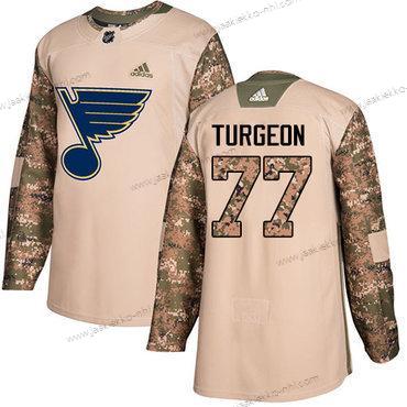 Adidas Miesten St. Louis Blues #77 Pierre Turgeon Maastokuvio Aito 2017 Veterans Day Ommeltu NHL Paita