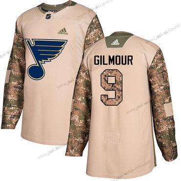 Adidas Miesten St. Louis Blues #9 Doug Gilmour Maastokuvio Aito 2017 Veterans Day Ommeltu NHL Paita