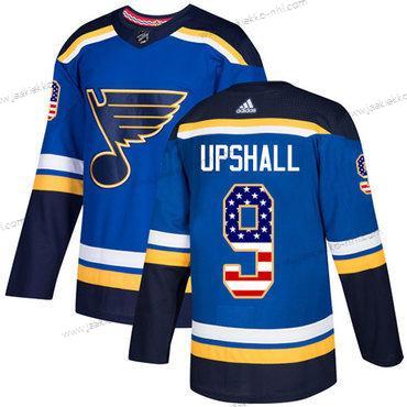 Adidas Miesten St. Louis Blues #9 Scottie Upshall Sininen Kotiottelupaita Aito USA Flag Ommeltu NHL Paita