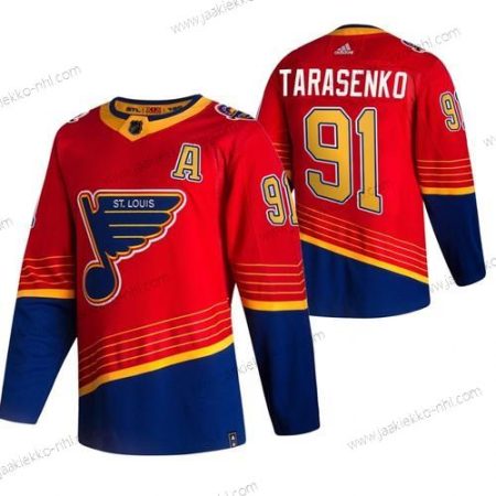 Adidas Miesten St. Louis Blues #91 Vladimir Tarasenko Punainen 2020-21 Käänteinen Retro Vaihtopaita NHL Paita