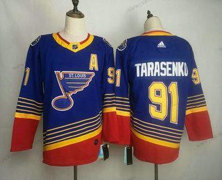 Adidas Miesten St. Louis Blues #91 Vladimir Tarasenko Sininen Ommeltu NHL Retro Paita