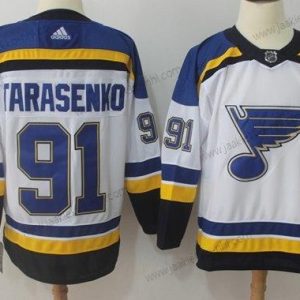 Adidas Miesten St. Louis Blues #91 Vladimir Tarasenko Valkoinen Road Aito Ommeltu NHL Paita