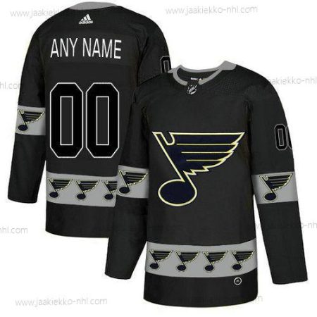 Adidas Miesten St. Louis Blues Mukautettu Musta Maajoukkue Logos Paita