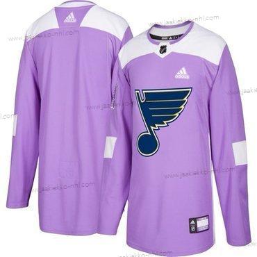 Adidas Miesten St. Louis Blues Mukautettu Violetti Pinkki Jääkiekko Taistelee syöpää vastaan Harjoitus Paita