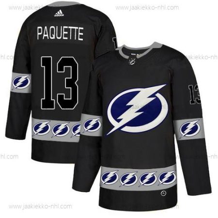 Adidas Miesten Tampa Bay Lightning #13 Cedric Paquette Musta Maajoukkue Logos Paita