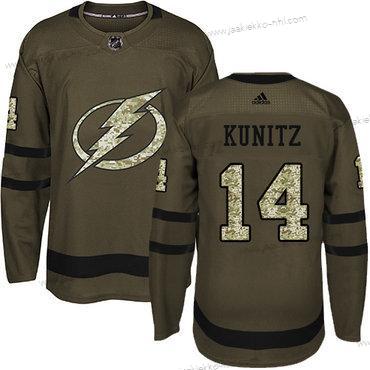 Adidas Miesten Tampa Bay Lightning #14 Chris Kunitz Vihreä Salute to Service Ommeltu NHL Paita