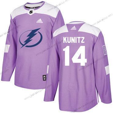 Adidas Miesten Tampa Bay Lightning #14 Chris Kunitz Violetti Aito Taistelee syöpää vastaan Ommeltu NHL Paita