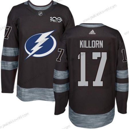 Adidas Miesten Tampa Bay Lightning #17 Alex Killorn Musta 1917-2017 100th Vuosipäivä Ommeltu NHL Paita