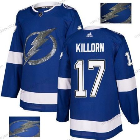 Adidas Miesten Tampa Bay Lightning #17 Alex Killorn Sininen Kotiottelupaita Aito Kulta Ommeltu NHL Paita