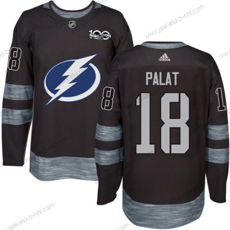 Adidas Miesten Tampa Bay Lightning #18 Ondrej Palat Musta 1917-2017 100th Vuosipäivä Ommeltu NHL Paita