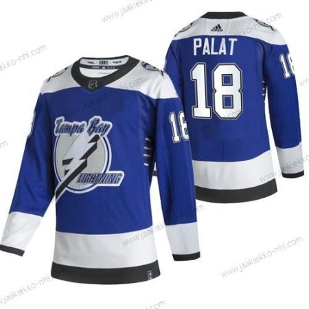 Adidas Miesten Tampa Bay Lightning #18 Ondrej Palat Sininen 2020-21 Käänteinen Retro Vaihtopaita NHL Paita