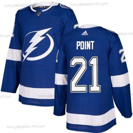 Adidas Miesten Tampa Bay Lightning #21 Brayden Point Sininen Kotiottelupaita Aito Ommeltu NHL Paita