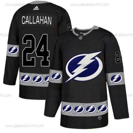 Adidas Miesten Tampa Bay Lightning #24 Ryan Callahan Musta Maajoukkue Logos Paita