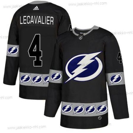 Adidas Miesten Tampa Bay Lightning #4 Vincent Lecavalier Musta Maajoukkue Logos Paita