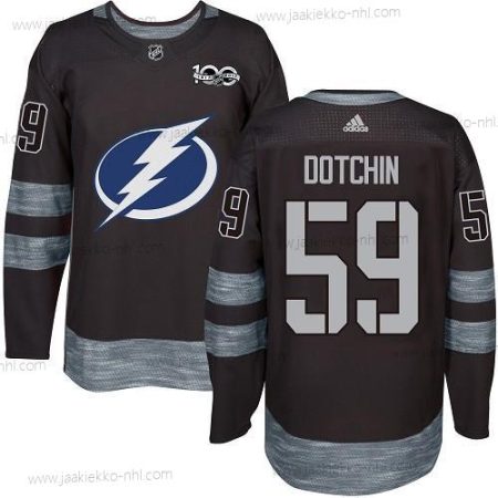 Adidas Miesten Tampa Bay Lightning #59 Jake Dotchin Musta 1917-2017 100th Vuosipäivä Ommeltu NHL Paita